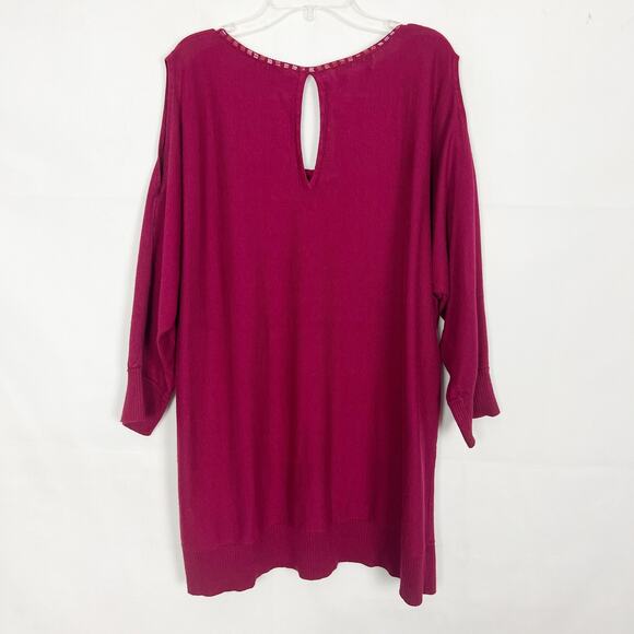 Attention Plus Women's Cold Shoulder Pink Sweater Top Size 3X - Picture 6 of 11